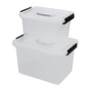 Yubine Clear Plastic Bin, Latching Box with Lid, Handls (12