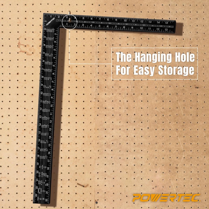 POWERTEC Framing Square, 16 x 24 Inch Steel Carpenter Square