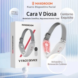 Dispositivo De Belleza Con Faja Mentonera, Tecnología Ems, Luz Roja Y Nanopore Para Tratamiento Facial, Reducción De Papada Y Grasa