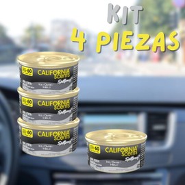 California Scents Ice Ambientador Premium Orgánico, Kit de 4 Piezas, Aluminio Reciclable, Duración 60 Días, a Prueba de Derrames