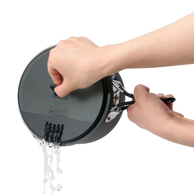 LOGOS 81210211 Hot Draining Cooker Set, Gray, Pot, Approx. Diameter
