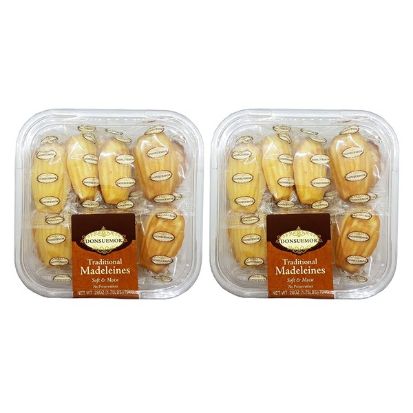 Donsuemor Traditional French Madeleines Individually Wrapped - 28 Oz. Each (Pack of 2)