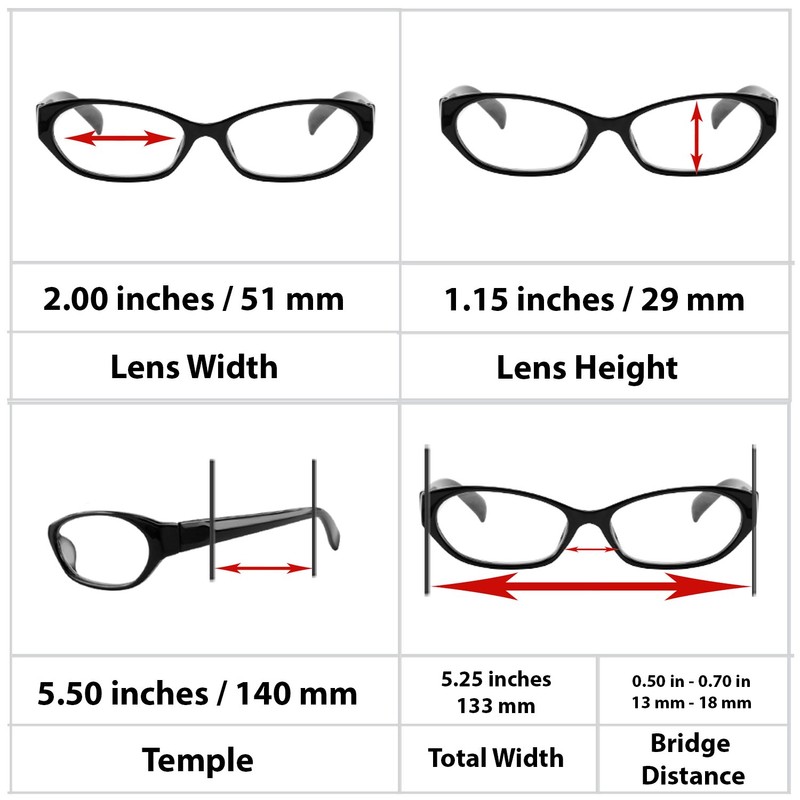 TruVision Readers Reading Glasses – 9502HP- 3 PK – Red