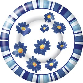 Boston International IHR Ideal Home Range Paper Plates Round Dessert Size, 8-Count, 8-Inches, Agnetha Blue