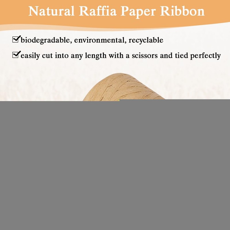HRX Package Paper Raffia Ribbon, Approx. 0.6cm Wide Matte Wedding