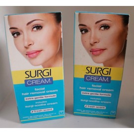 Surgi Cream Facial Hair Removal Cream 1oz Soothe Cream 0.5oz  (LOT OF 2)