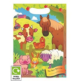 MustBeBonkers x30 BIRTHDAY PARTY BAGS - RECYCLABLE LOOT TREAT FAVOUR GOODY GIFT BAG (Farm Animals)