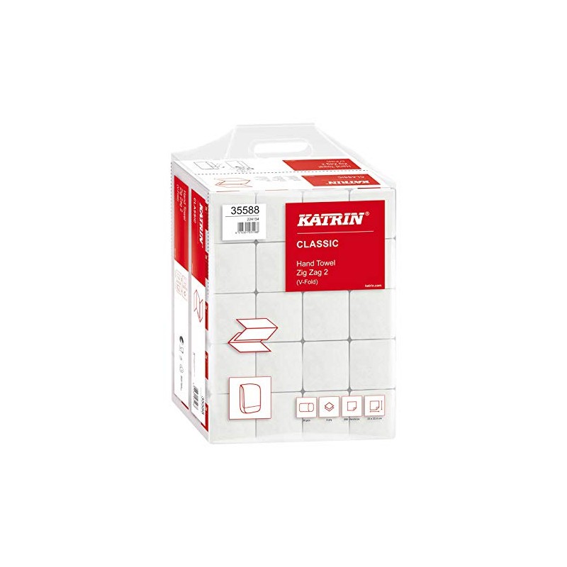 KATRIN Paper Folding Towels Paper Hand Towels 2-Ply White –