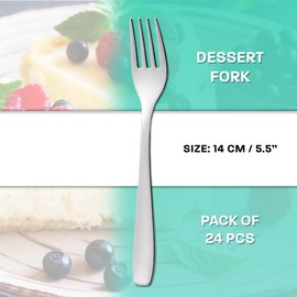 Small Dessert Forks Stainless Steel 24 Pack Durable and Versatile Perfect for Home and Restaurants Easy to Clean and Dishwasher Safe