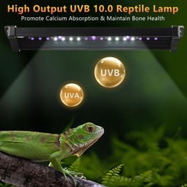 Reptile Light Fixture, Aiieim UVA UVB Light for Reptiles with 6 Levels Dimming and Timming, LED 3 Modes Reptile Lamp for Bearded Dragon, Reptile Tank Accessories for Tropical & Desert Reptile 10.0