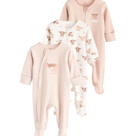NEXT Hamish Baby Cotton Pyjamas Pack of 3, neutral
