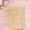 2 Pcs Sushi Mat, 9.5 x 9.5 Inch Natural Sushi