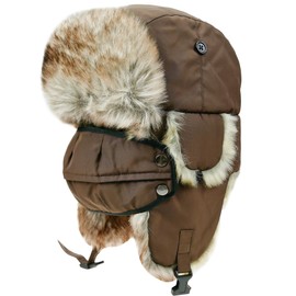 Unisex Winter Trapper Hat Cold Proof Keep Warm Hat with Ear Flaps and Windproof Mask for Hunting Skiing Trooper Winter Outdoor Activities (Brown, XL)