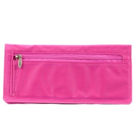 Big Skinny Women's Leather Executive Bi-Fold Checkbook Wallet, Holds Up to 40 Cards,Lightweight, Fuchsia