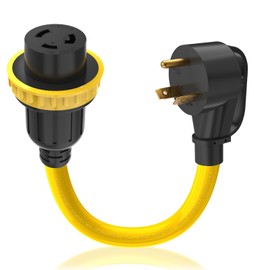 30 Amp RV Plug Adapter Cord, NEMA TT-30P Male to L5-30R Female Twist Locking Connector, 125V 3750W Heavy Duty Power Adapter for RVs, Campers, and Emergency Backup, ETL-Listed, 1 FT