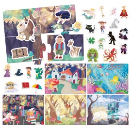 Le Conteur D'Histoires Des Petits Or Tell and Make Your Stories and Fairy Tales Using Your Imaginary Characters Educational Puzzle & Children's Development Game 108 Pieces