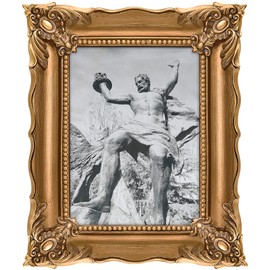 Weresin 5x7 Picture Frames, Vintage Picture Frames with Embossed Flower, Ornate Antique Photo Frames for Tabletop, Wall Hanging, Home Decor (Bronze, 5x7)