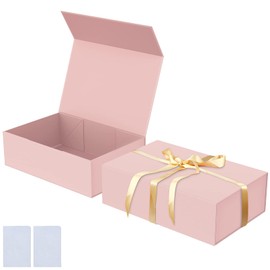 Luxury Large Gift Box 13.8"x9"x4.3" Storage Box Ribbon Magnetic Closure for Luxury Packaging Box for Mother's Day, Birthdays, Bridal Gifts,Weddings