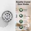 MAXECURITY 1 Pack Crystal Door Knob, Rosette Shaped Glass Door
