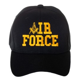 United States Air Force Masonic Square and Compass Embroidered Black Baseball Cap