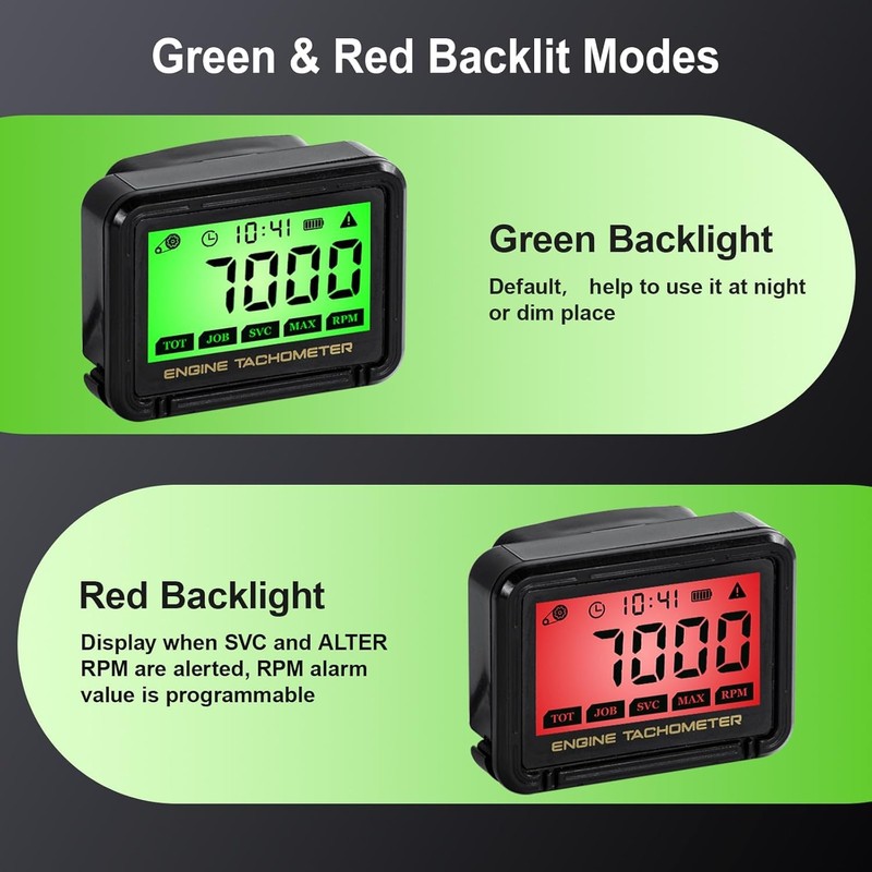 Small Engine Tachometer, Tachometer for Small Engines,Digital Tachometer, Motorcycle, Chainsaw,