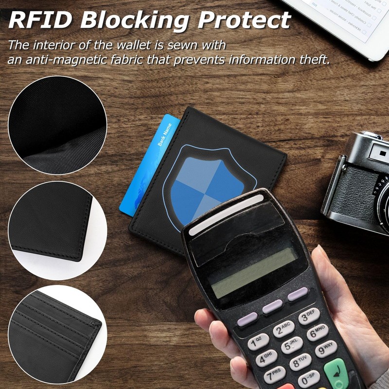 WisePoint Bifold Wallets for Men, RFID Blocking Wallet PU Leather