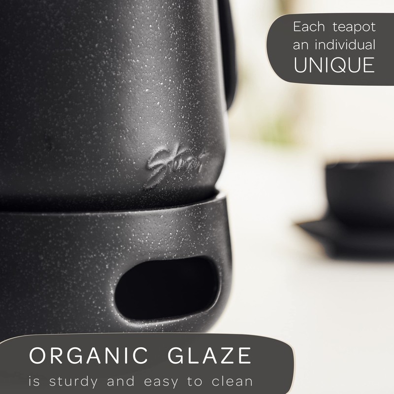 Steinzeit Design Tea Pot with Warmer (44 oz) - Premium