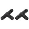 2 Pcs Tee Wire Connectors IP68 Waterproof 2 Pin 3