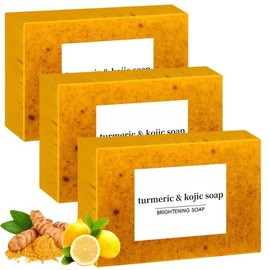 Lemon Turmeric Kojic Soap Fragrance, Honey Glow Lemon Turmeric Soap for Face and Body (2):_3PC