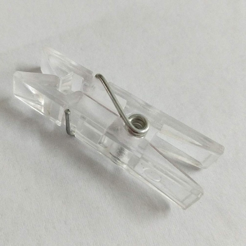 BESPORTBLE 50pcs Mini Transparent Plastic Clip Clothes Line Clips Photo