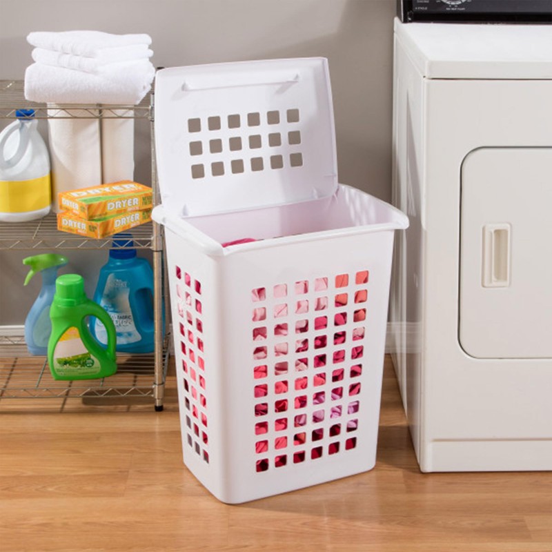 Sterilite 4-Pack LiftTop, Laundry Hamper for Clothes, Tall and Rectangular
