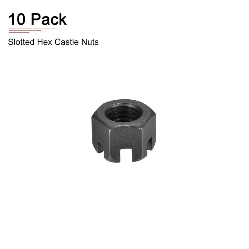 DTGN M12x1.75mm(DxP) Slotted Hex Castle Nuts - 10Pack - Good