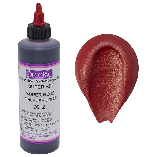 DECOPAC Premium Airbrush Color, Super Red, 8 oz.