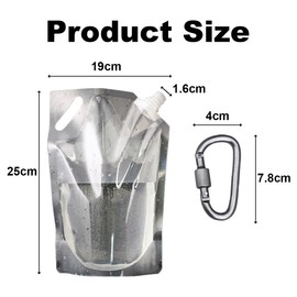 5 Pack 1L Hiking Collapsible Water Bottles with Mountaineering Buckle (Not Suitable for Climbing) BPA-Free Foldable Backpacking Water Bottle for Hiking Camping Running Cycling Mountaineering Travel