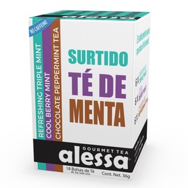 Alessa Gourmet Tea Surtido Té de Menta, 18 bolsas