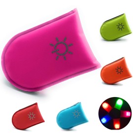 Elanox LED clip for high visibility for all outdoor activities as well as for child safety backpack, sports bag, bicycle clothing, pink