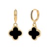 BAREEK Four Leaf Clover Earrings Hoop Dangle 14K Gold Clover