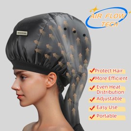 MEELUKYAYA Bonnet Hair Dryer for Curly Hair,Upgraded Double Tubes Even HeatDistribution,Hairstyling Dryer Cap for Women,Diffuser Cap for Curls Hair Portable, Deep Conditioning for All Hairstyles at Home