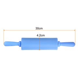 HARFINGTON Silicone Rolling Pins for Baking 12 Inch Non Stick Rolling Pin Small Roller Playdough Rolling Pins for Dough Pizza Pastry Fondant Kitchen, Blue