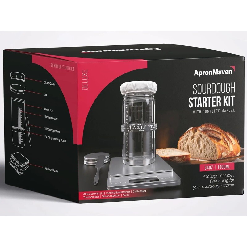 ApronMaven Sourdough Starter Kit Kitchen Scale Jar & more For