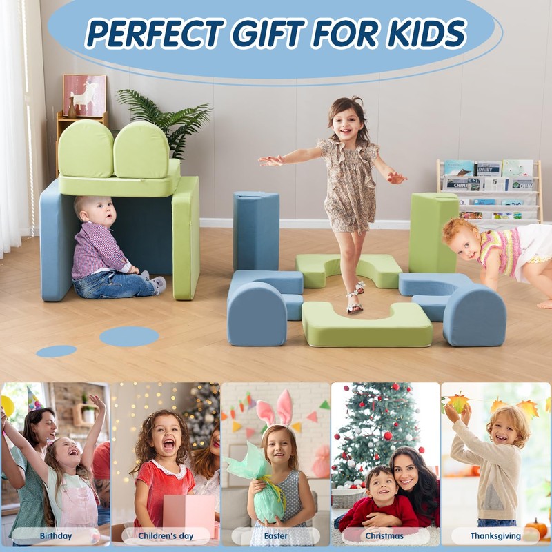 CAPAKIDS Kids Couch, Modular Kids Play Couch with 1000+ Building