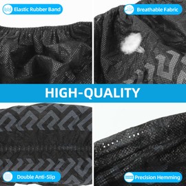 WUJUN 100Pack(50 Pairs) Black Disposable Shoes Covers Boot Cover Waterproof, Dust-proof, Non-slip, Size Fit Most, Protect Your Shoes, Carpets and Floors.Cleaning Accessories