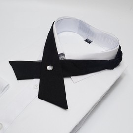 Tie for Men Women Adjustable Criss-Cross Bowtie School Uniform Pre Tied Bows for Girls Neck Tie Accessories PTK03 (2 pcs Black)