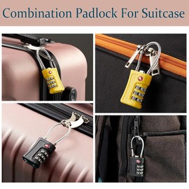 TSA Suitcase Locks,Luggage Locks,Combination Padlock for Suitcase,Padlocks with Code,Travel Accessories Small Padlocks for Suitcases Luggage Gym Locker Bag Rucksack Cabinets (2 Black TSA Lock) (03#)