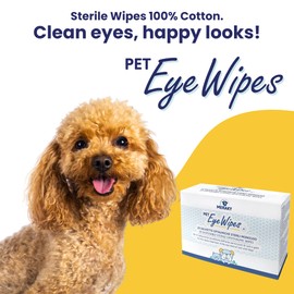MERAKY Eye Wipes for Dogs and Cats, 20 Wipes for Dogs and Cats, Ideal for Gentle Cleansing with Aloe, Chamomile, and Eyebright – For Sensitive Eyes and Daily Cleaning