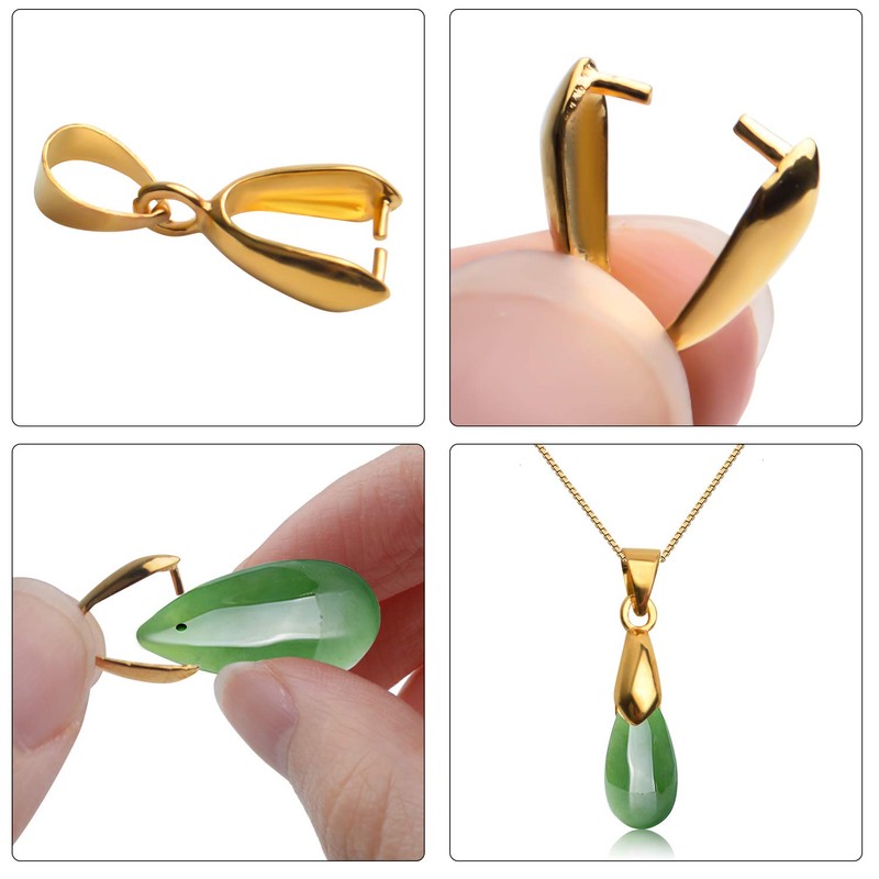 Pendant Clasps,50pcs Jewelry Making Supplies Pinch Clasp Bail Clip for