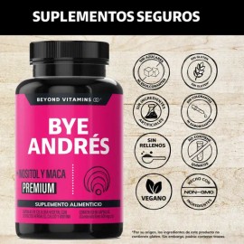 Bye Andrés Premium Con Inositol Capsulas, Maca, Isoflavonas De Soya, Ñame Salvaje, Raíz De Cohosh Negro, Aguaje, Blueberry, Calcio Y Biotina -...     