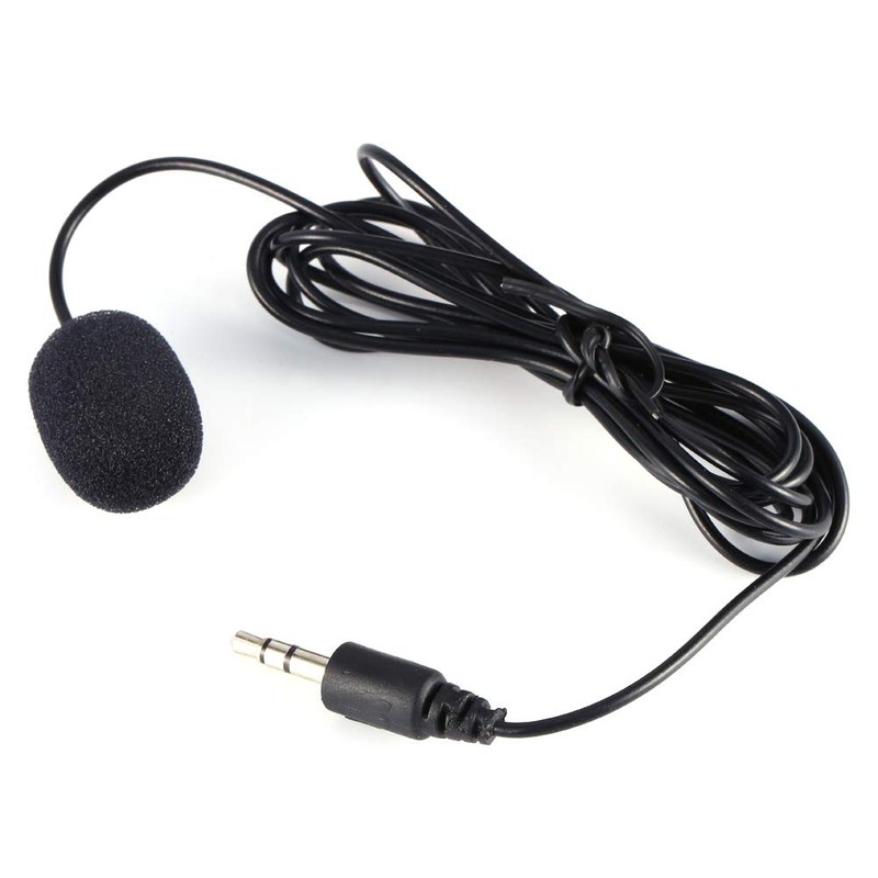 Akozon Black External 3.5mm Microphone Clip On Microphone Adapter Cable