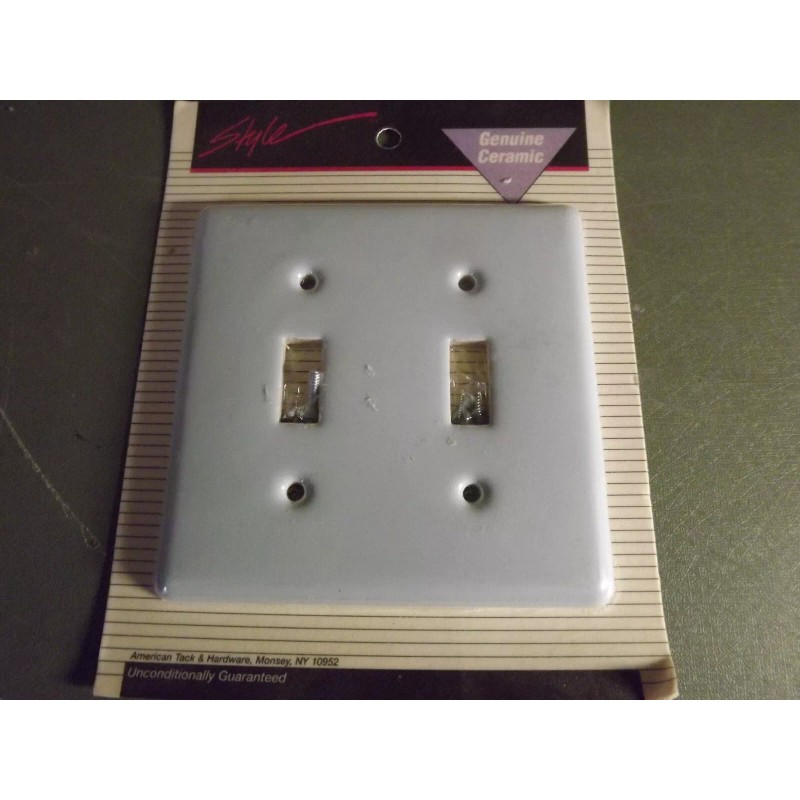 AmerTac Vintage American Tack & Hardwar Ceramic Double Switch Plate