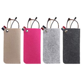 4 PCS Multi-color Eyeglass Cases- Soft Slip-in Felt Glasses Storage Case